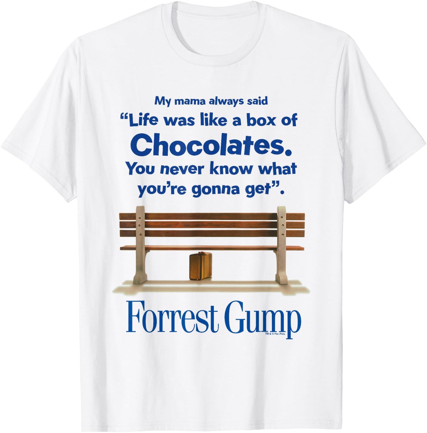 Forrest Gump Life was Like A Box of Chocolates Quote T-Shirt - T-Shirt | White