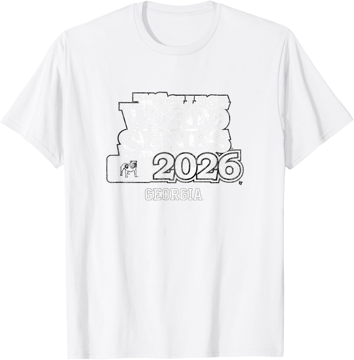 2026 College World Series - Georgia Bulldogs Baseball T-Shirt - T-Shirt | White