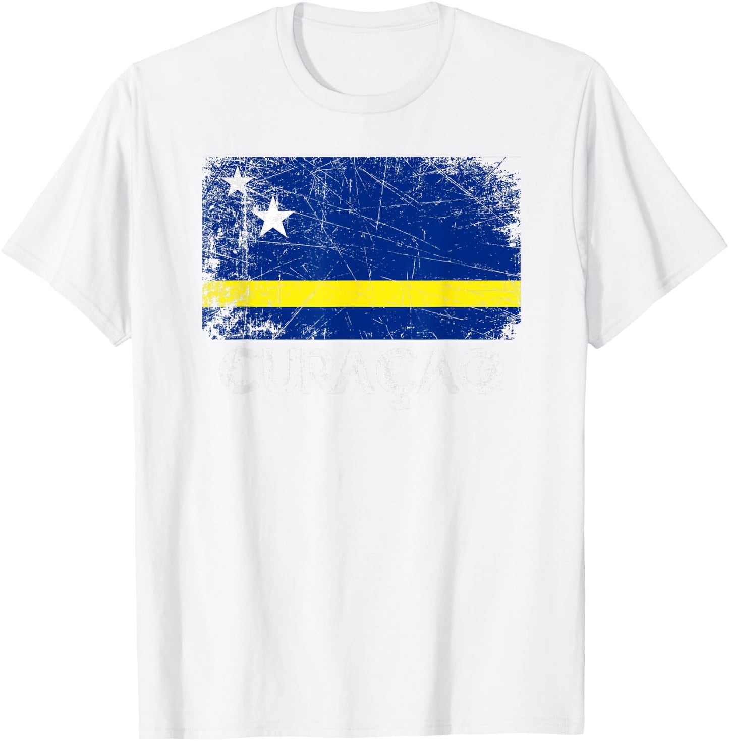 Curacaoan Flag | Vintage Made In Curacao Gift T-Shirt - T-Shirt | White