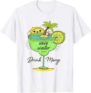 Save Water Drink Margs Funny Margarita Lovers Mexicans T-Shirt - T-Shirt | White