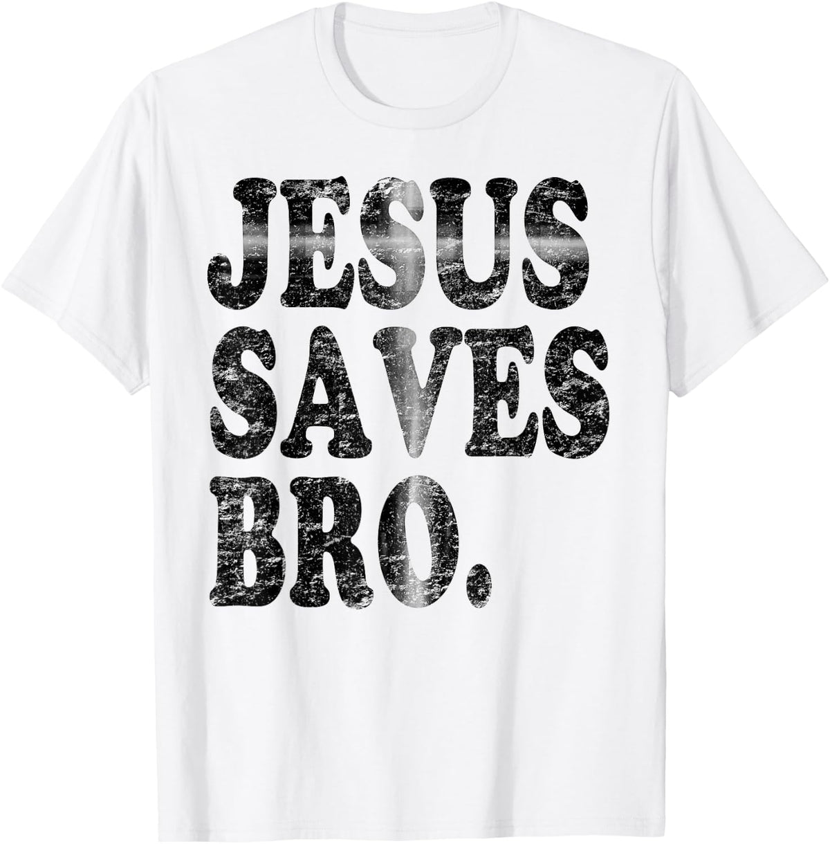Jesus Saves Bro Vintage Hidden Christian Cross T-Shirt - T-Shirt | White