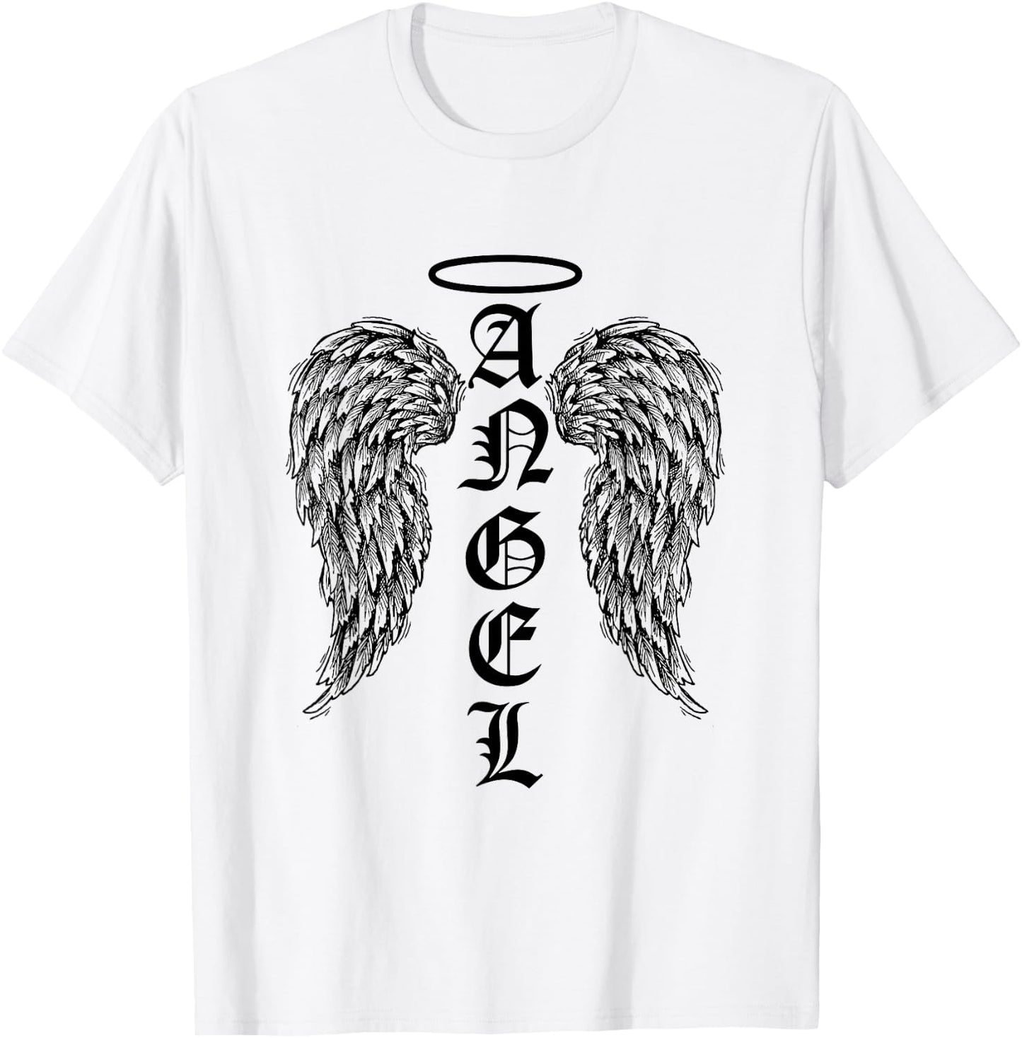 Angel Wings Halo Feathers God Awesome Funny Gift T-Shirt - T-Shirt | White