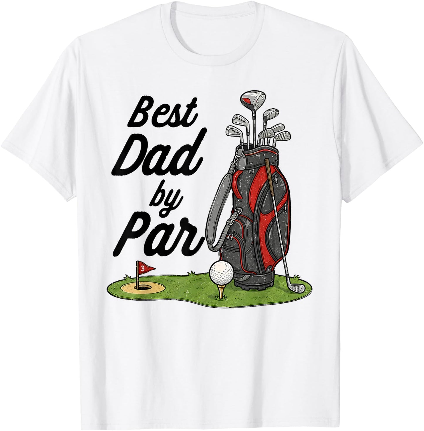 Dad Golf Best Dad By Par Funny Father's Day Golfing T-Shirt - T-Shirt | White