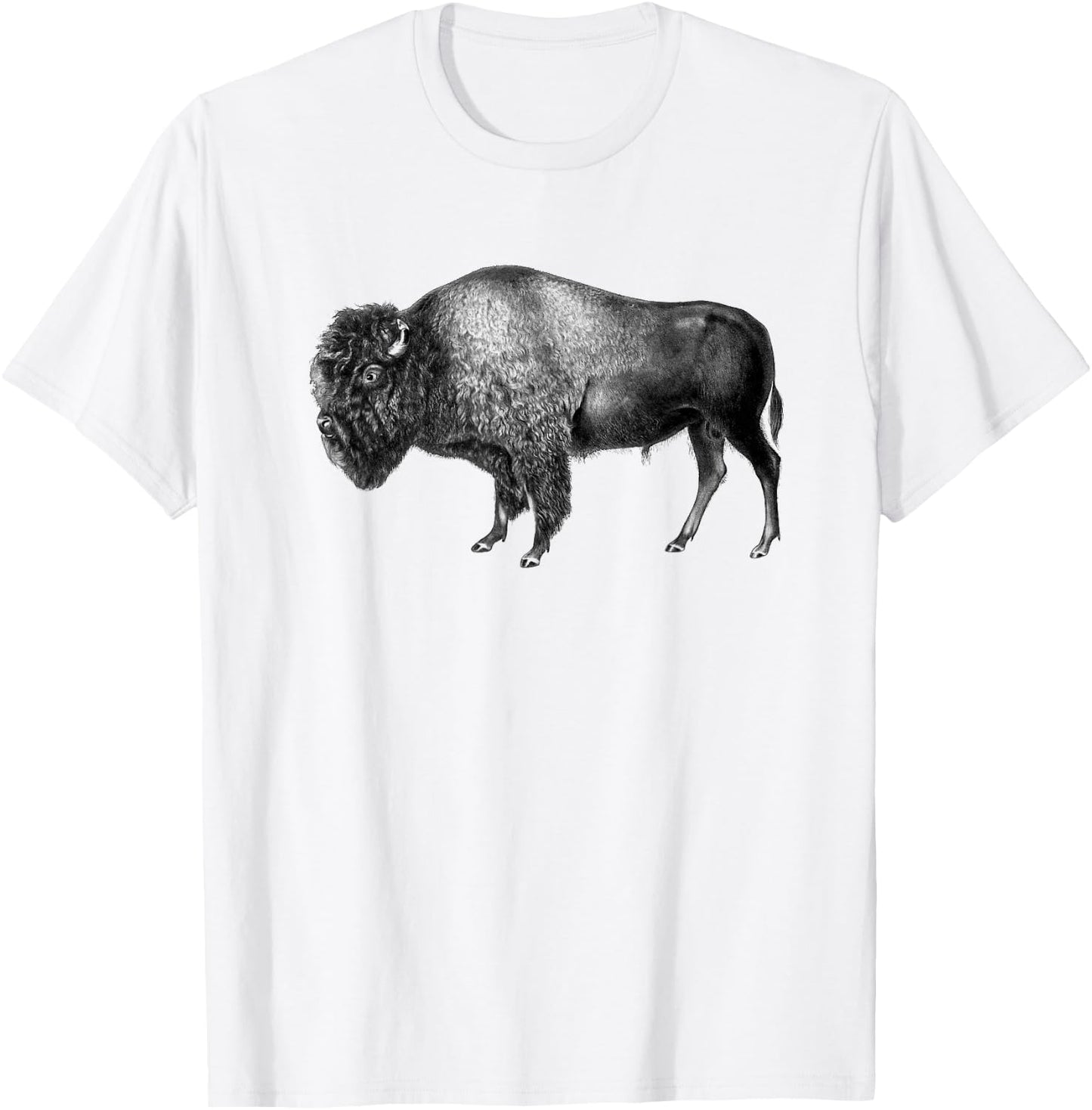 Buffalo Vintage Retro American Bison T-Shirt - T-Shirt | White