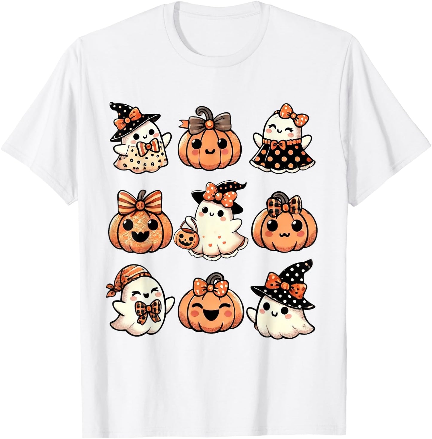 Cute Pumpkin Ghost Halloween Girls Kid Toddler Boo Halloween T-Shirt - T-Shirt | White