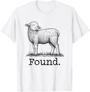 Found Minimalist Sheep Christian Psalm 23 Lamb Christian T-Shirt - T-Shirt | White