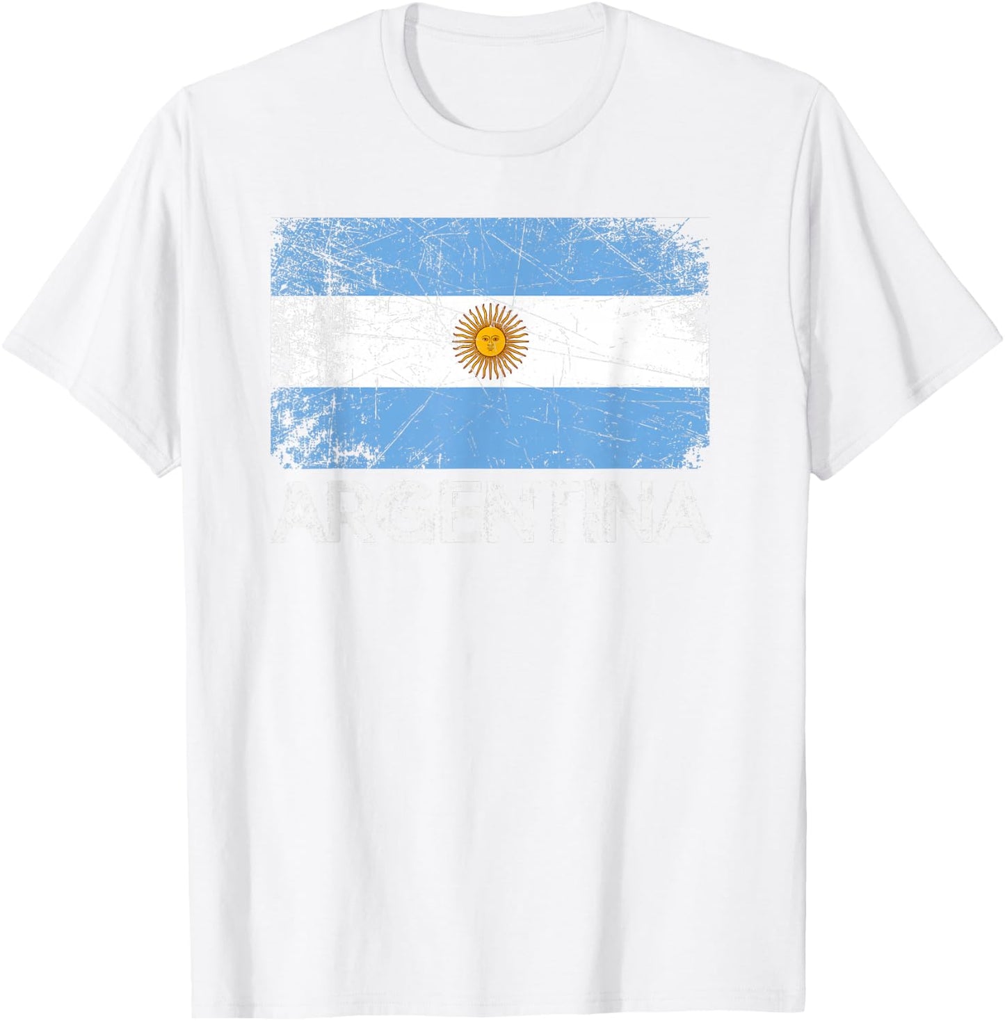 Argentinian Flag | Vintage Made in Argentina Gift T-Shirt - T-Shirt | White