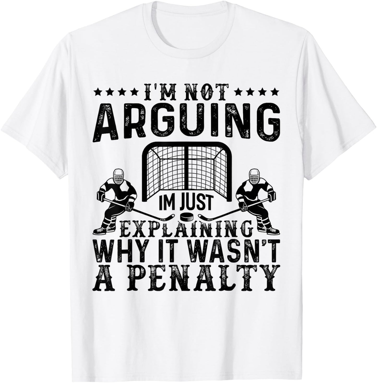 Hockey Player Arguing Gift Funny Hockey T-Shirt - T-Shirt | White
