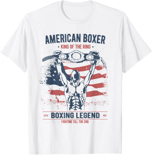 Boxing Shirts Vintage Style Gifts USA American Boxer T-Shirt - T-Shirt | White