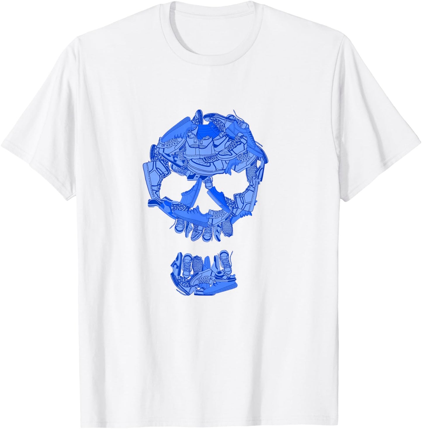 Blue Sneaker Skull WT Blue Graphic T-Shirt - T-Shirt | White