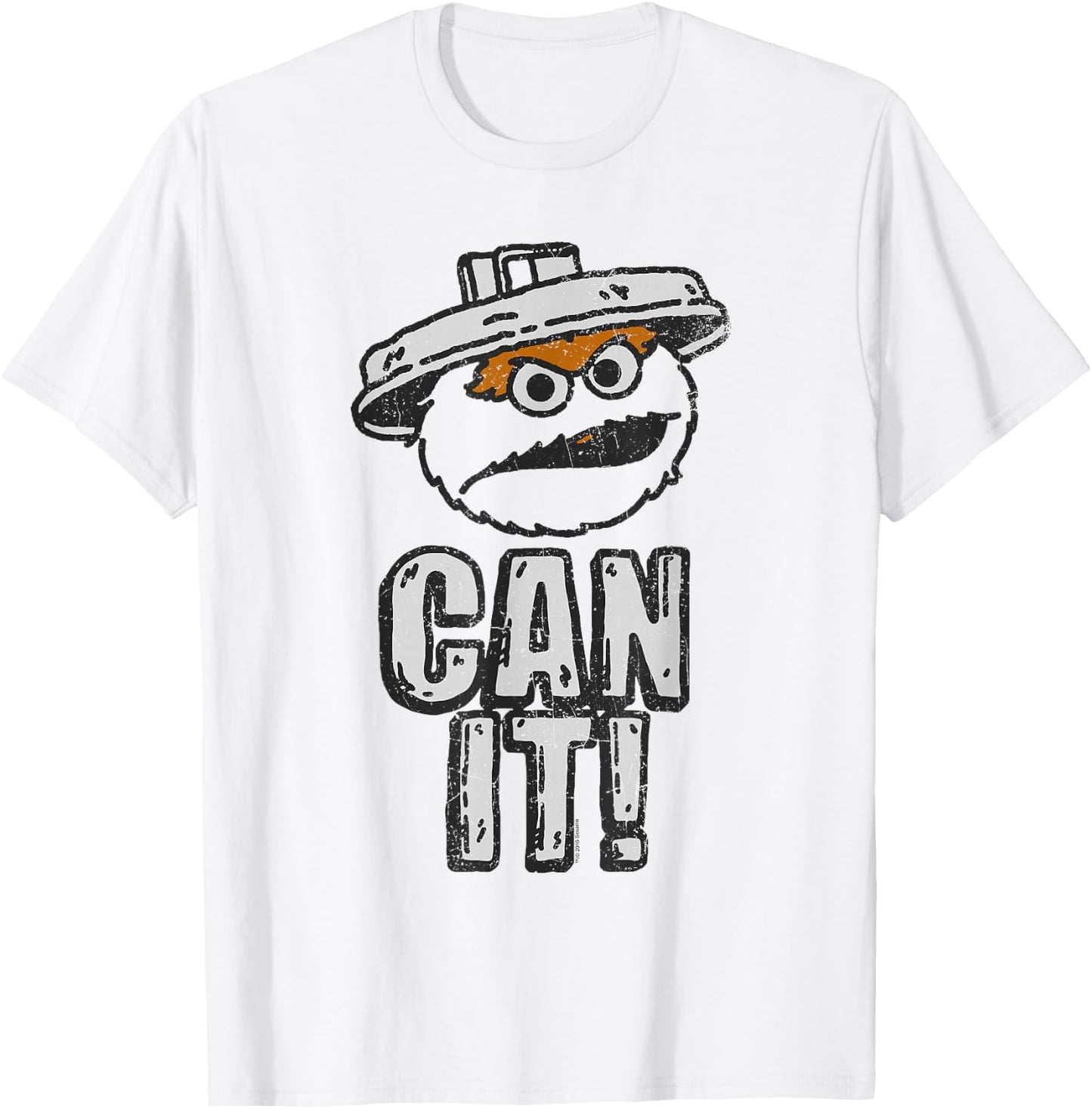 Sesame Street Oscar The Grouch Can It T-Shirt - T-Shirt | White