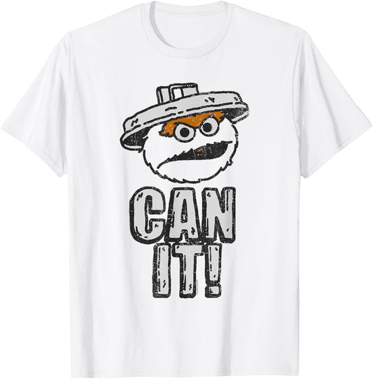 Sesame Street Oscar The Grouch Can It T-Shirt - T-Shirt | White