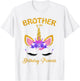 Brother of the Birthday Princess Unicorn Girl Birthday Party T-Shirt - T-Shirt | White