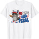 Red White and Feral Raccoon America 4th of July Patriotic T-Shirt - T-Shirt | White