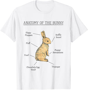Anatomy Of The Bunny Cute Animal Love Rabbit Easter Funny T-Shirt - T-Shirt | White