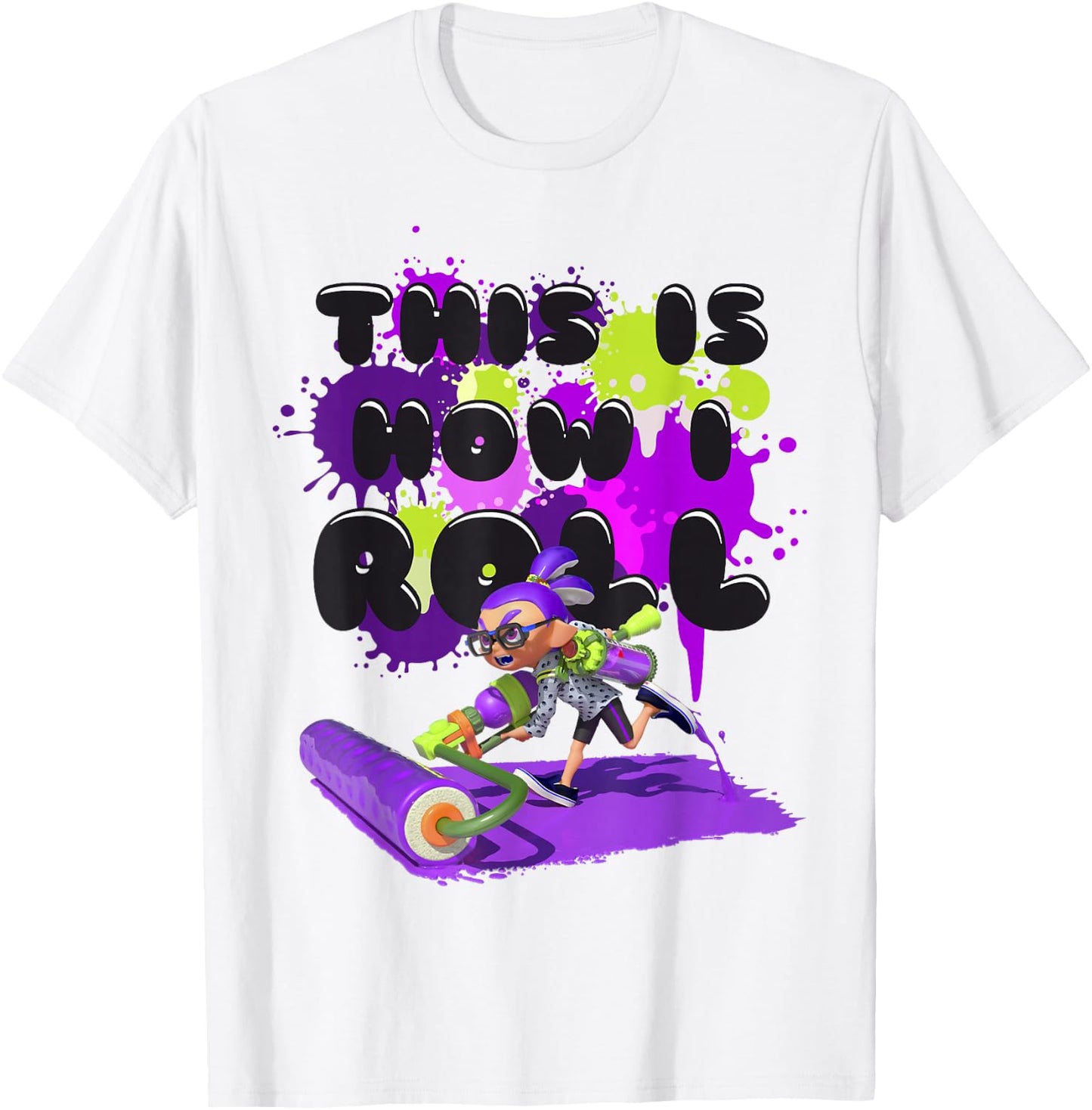 Splatoon Purple Inkling This is How I Roll T-Shirt - T-Shirt | White