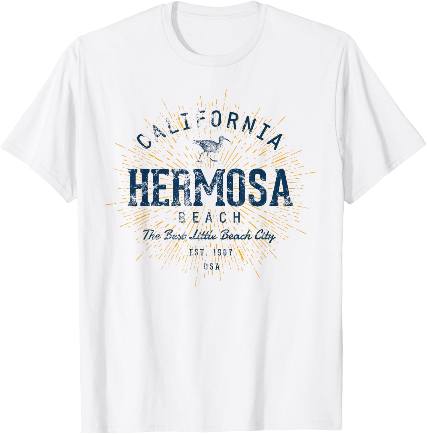 Vintage Hermosa Beach T-Shirt - T-Shirt | White