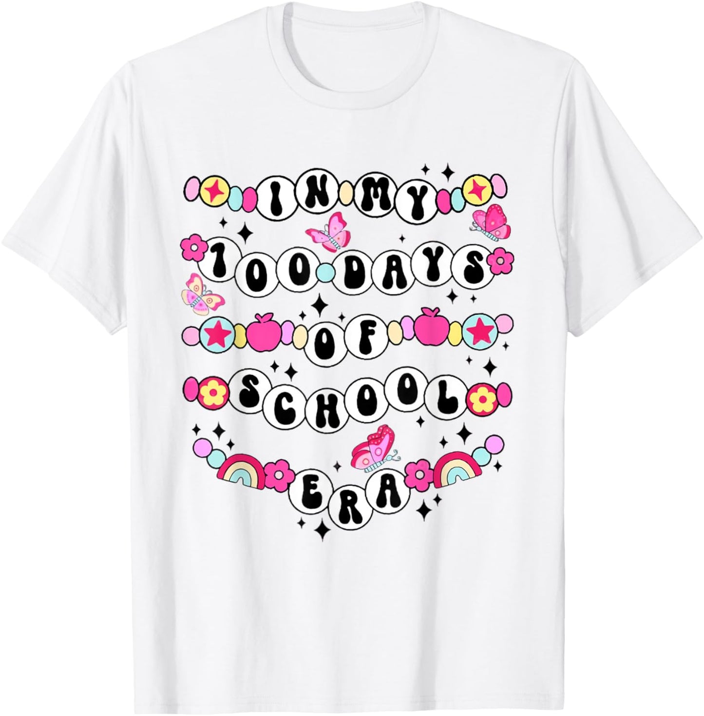 In My 100 Day Of School Era Friendship Bracelet Teacher T-Shirt - T-Shirt | White