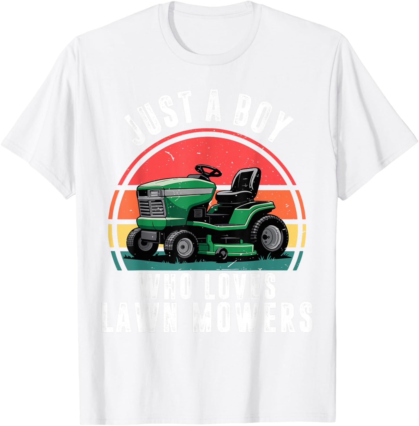 Toddler Boy Who Love Lawn Mower Riding Funny Mowing Birthday T-Shirt - T-Shirt | White