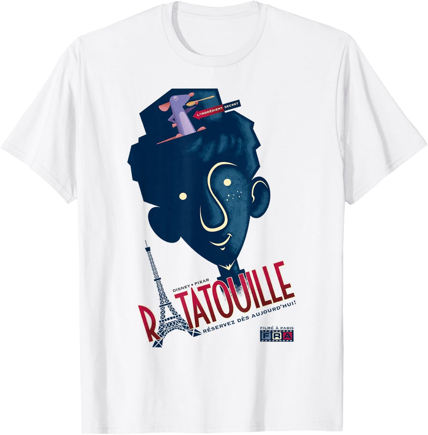 Disney Pixar Ratatouille Alfredo and Remy Blue Hue Portrait T-Shirt - T-Shirt | White