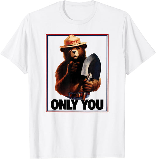 Smokey Bear Only You Patriotic T-Shirt - T-Shirt | White
