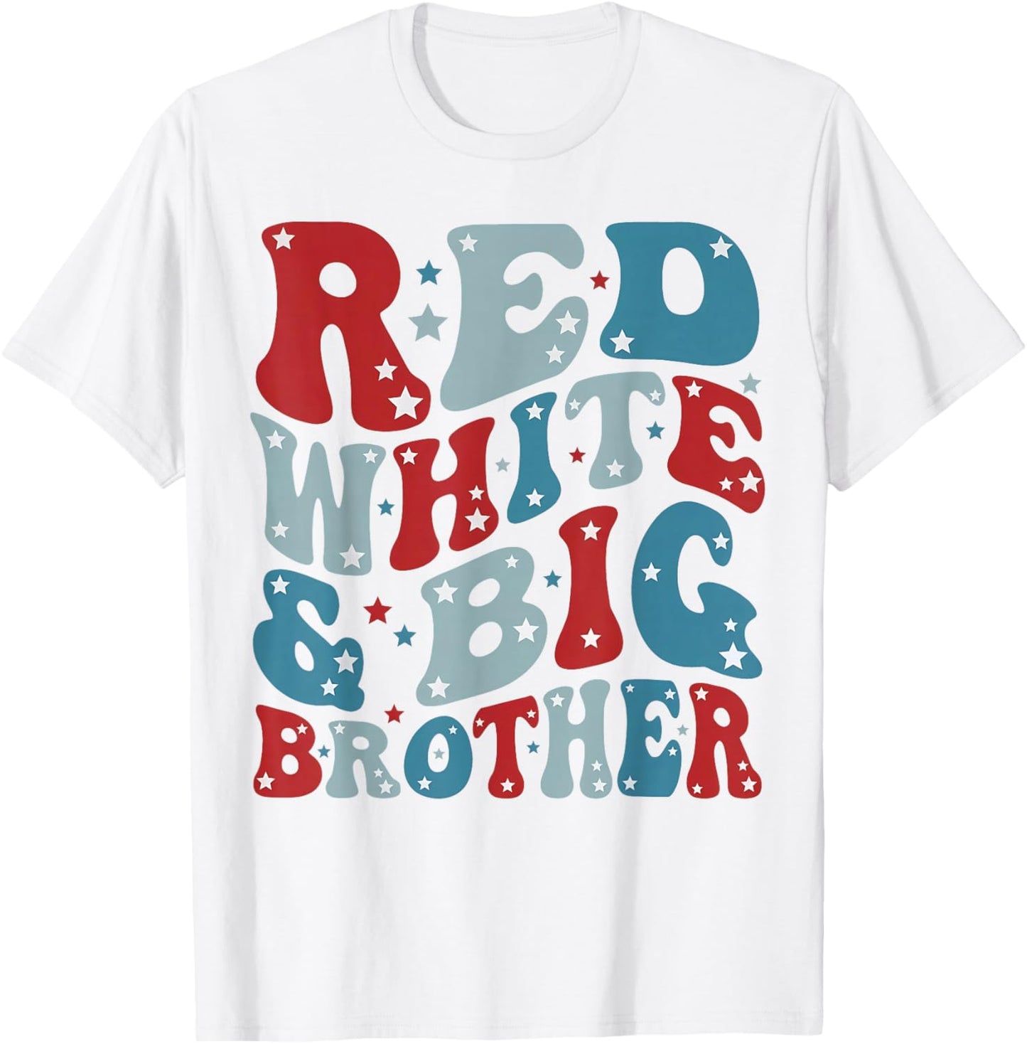 Red White and Big Brother Gender Reveal Family Matching T-Shirt - T-Shirt | White