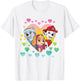 Paw Patrol Characters in Hearts T-Shirt - T-Shirt | White