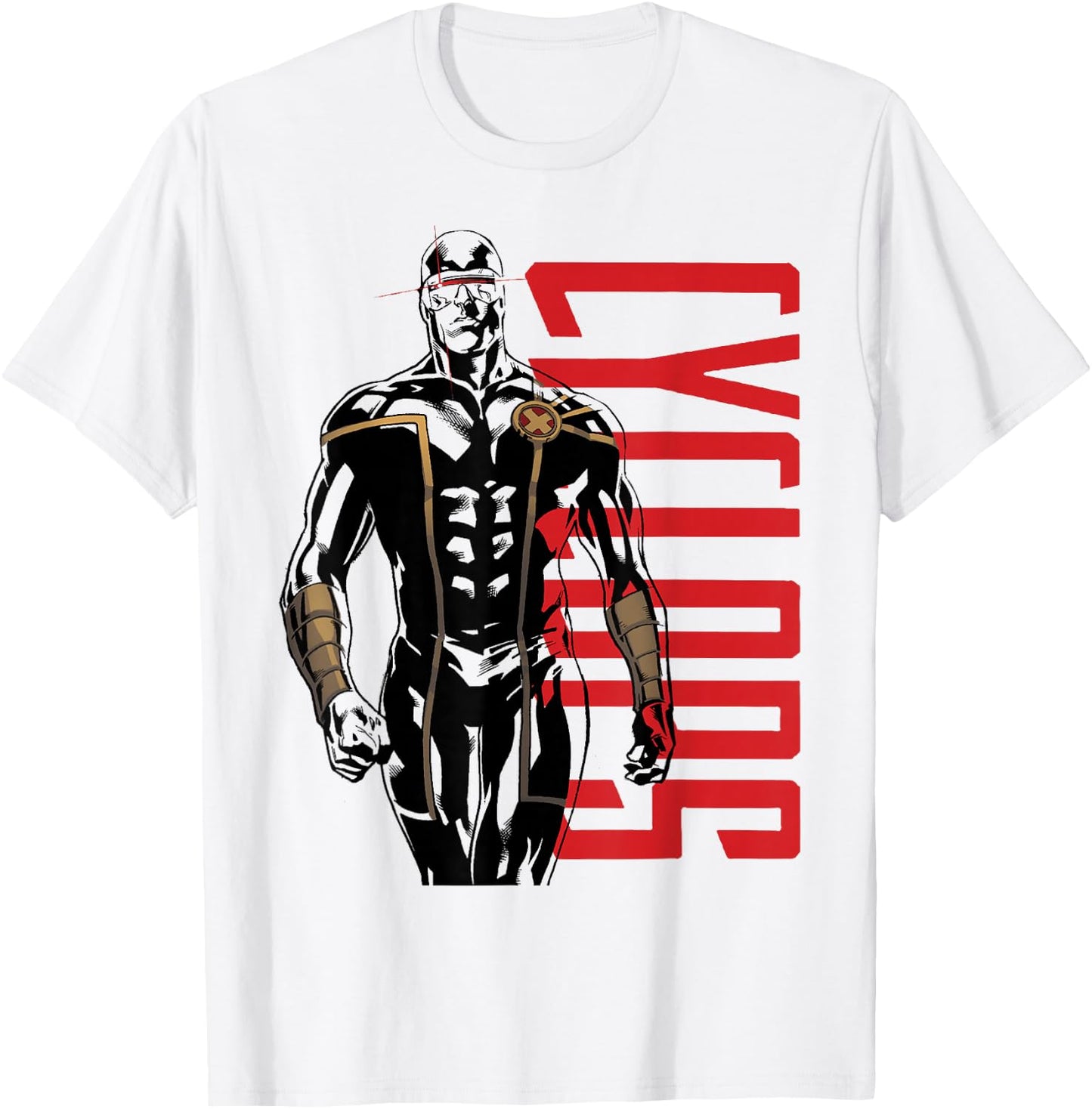 Marvel X-Men Cyclops Front Profile Side Text Graphic T-Shirt - T-Shirt | White