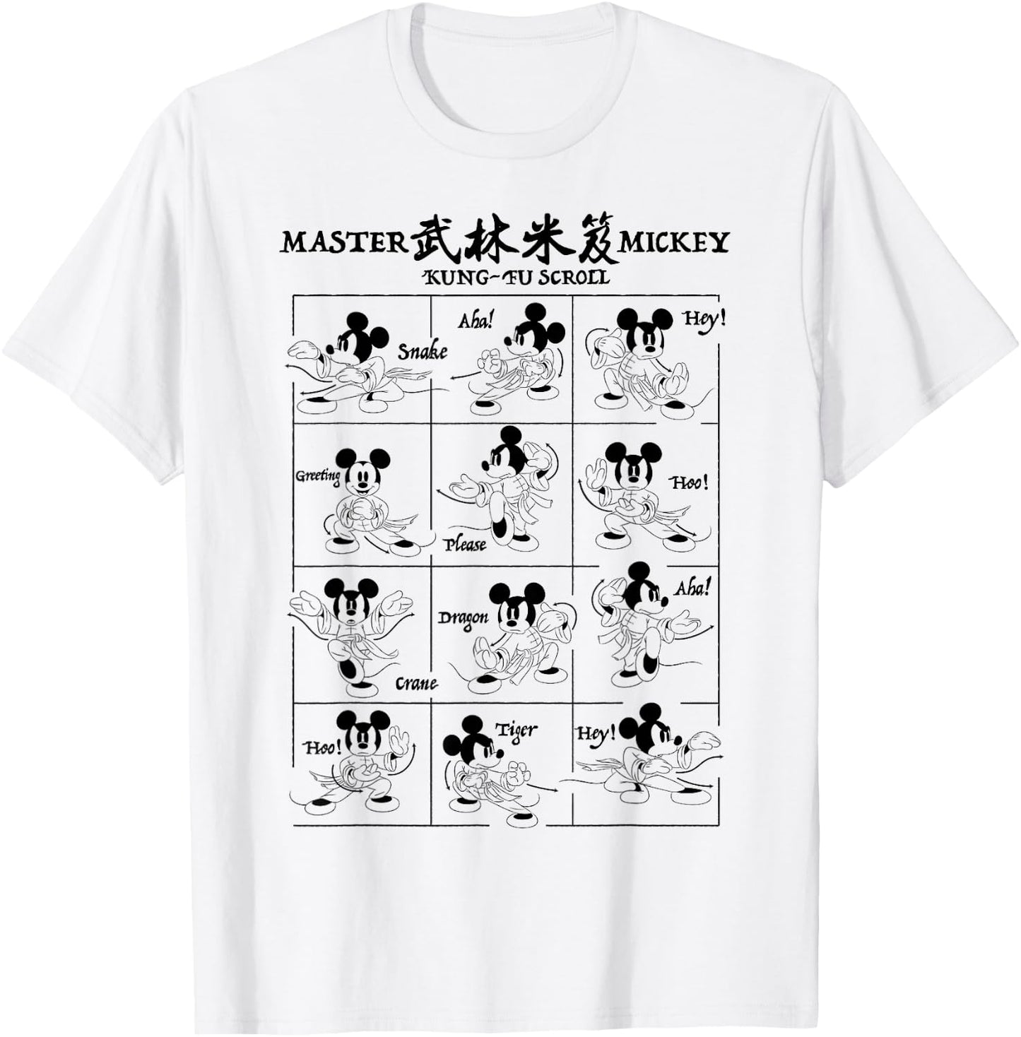Disney Mickey Year Of The Mouse Kung-Fu Scroll T-Shirt - T-Shirt | White