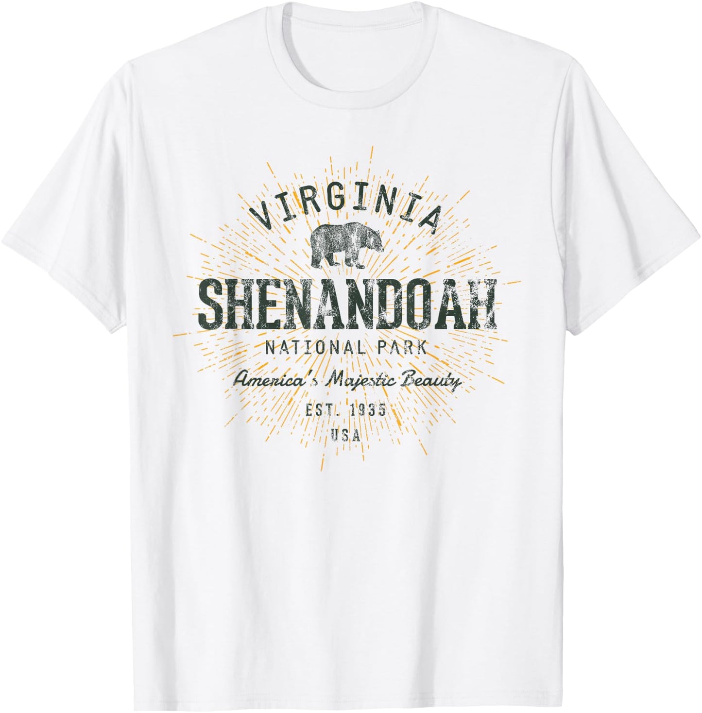 Retro Style Vintage Shenandoah National Park T-Shirt - T-Shirt | White