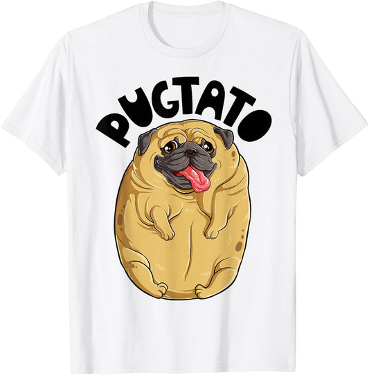 Pugtato Pug Potato Shirt Dog Lovers Costume Funny Meme Gifts T-Shirt - T-Shirt | White