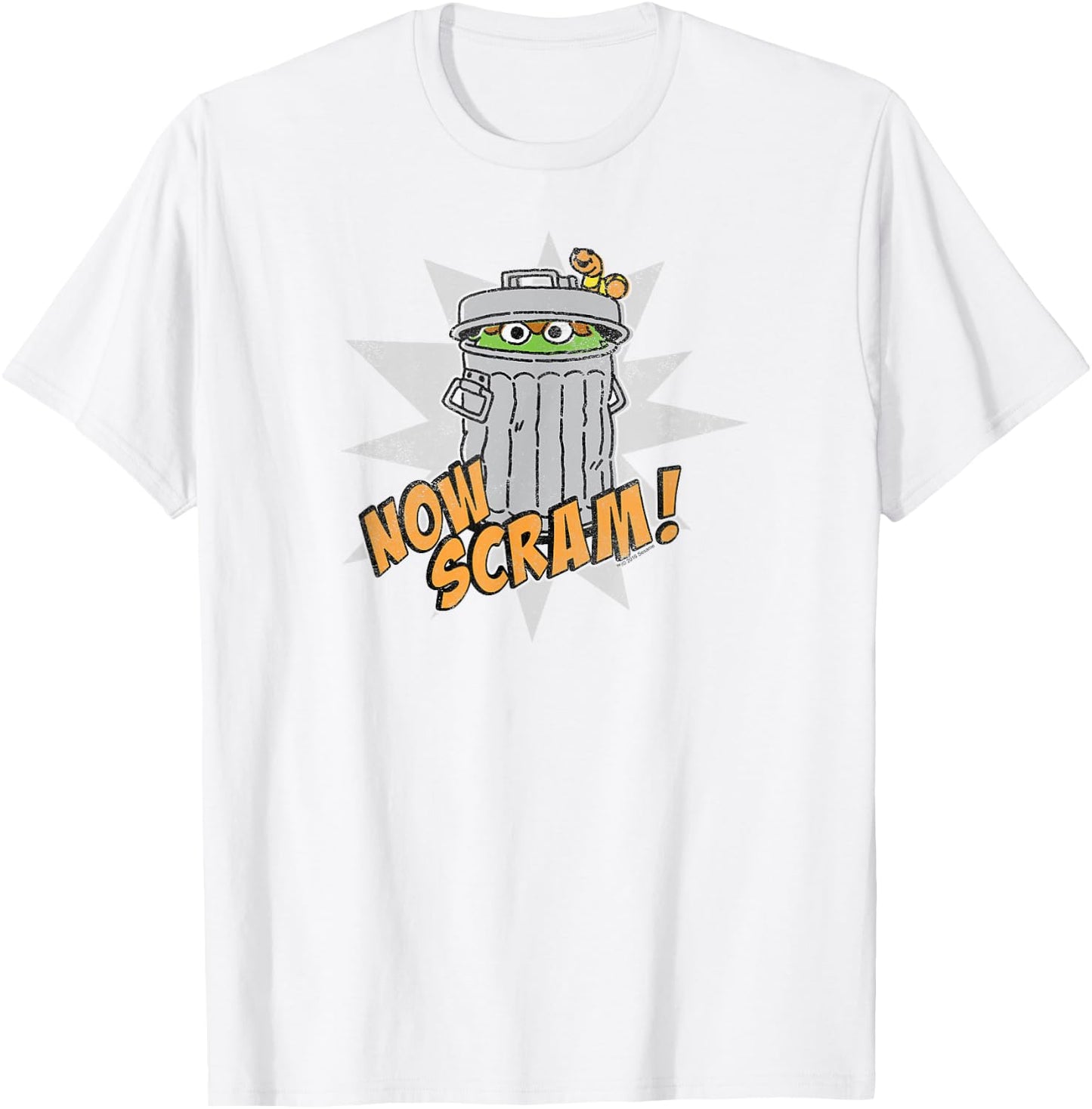 Sesame Street Oscar The Grouch Now Scram T-Shirt - T-Shirt | White