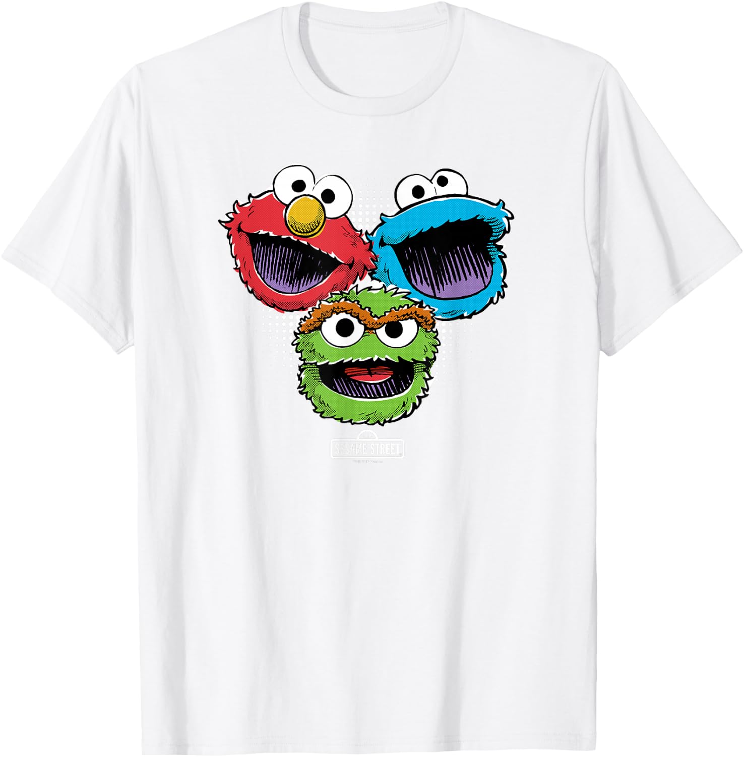 Sesame Street Halftone Heads T-Shirt - T-Shirt | White