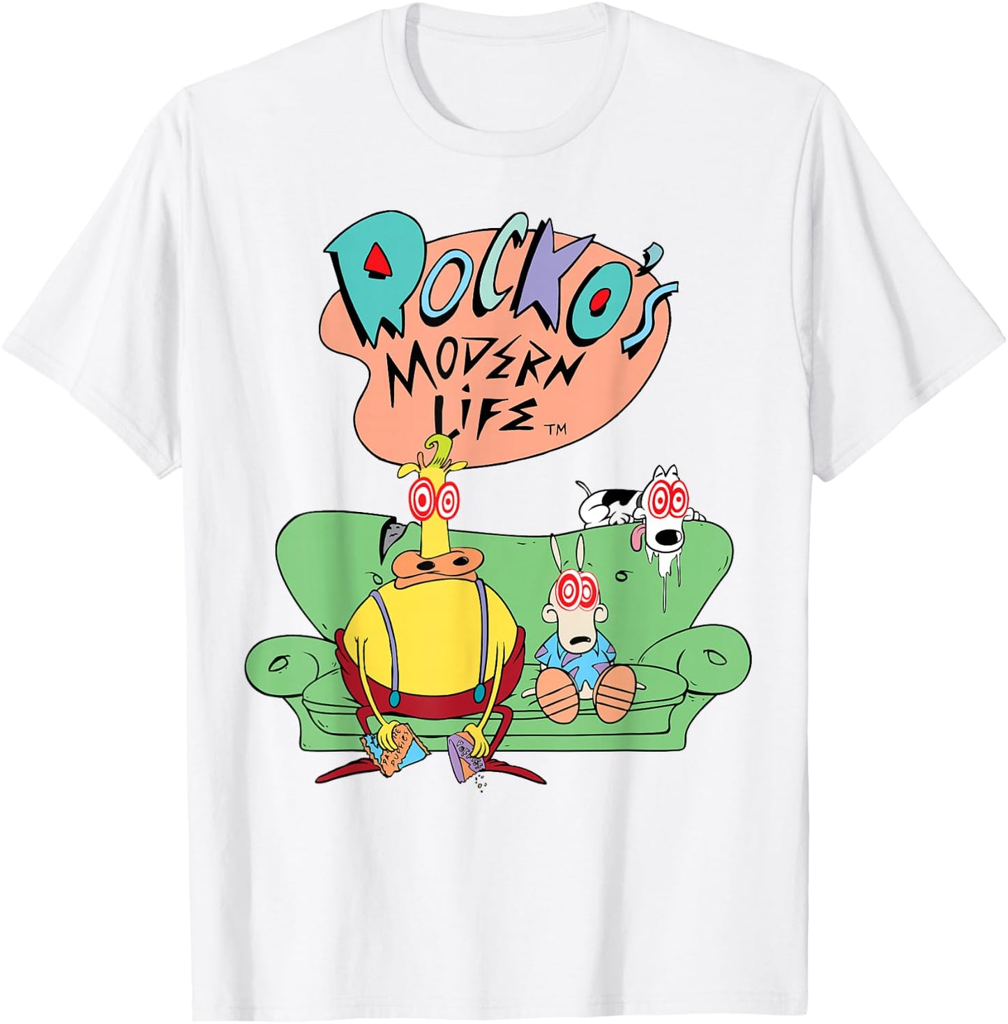 Nickelodeon Rocko's Modern Life Dazed and Confused T-Shirt - T-Shirt | White