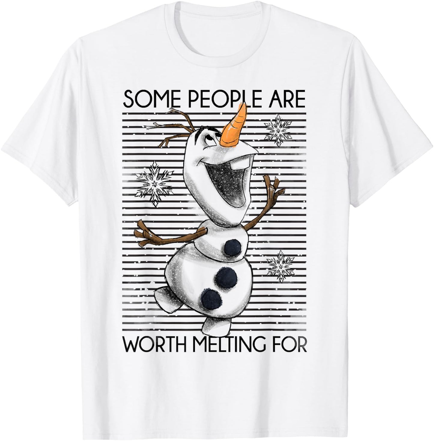 Disney Frozen Olaf Some People are Worth Melting for T-Shirt - T-Shirt | White