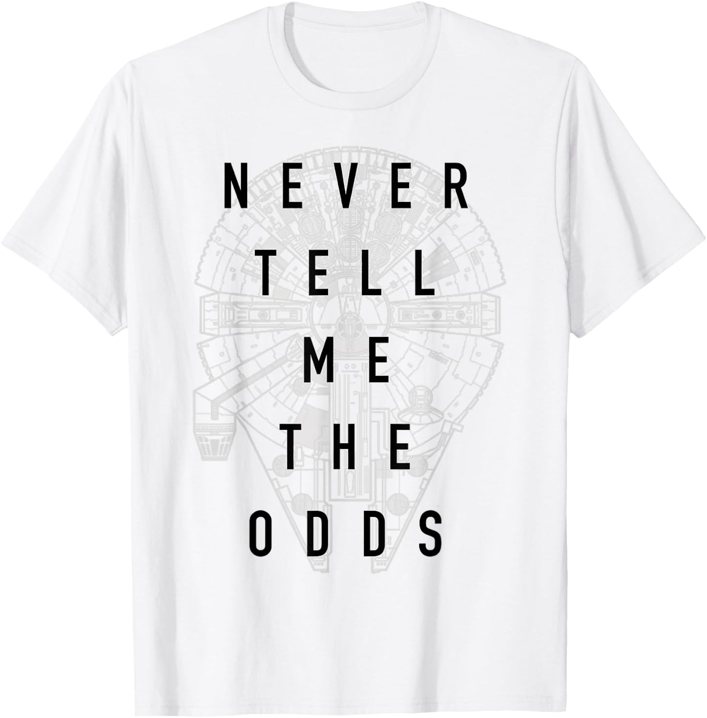 Star Wars Millennium Falcon Never Tell Me The Odds T-Shirt - T-Shirt | White