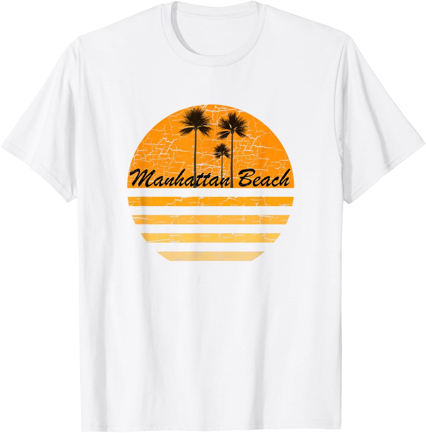 Manhattan Beach, CA Vintage 70s Throwback Surf T-Shirt - T-Shirt | White