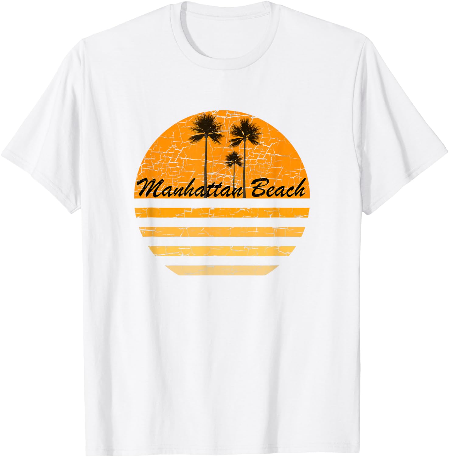 Manhattan Beach, CA Vintage 70s Throwback Surf T-Shirt - T-Shirt | White