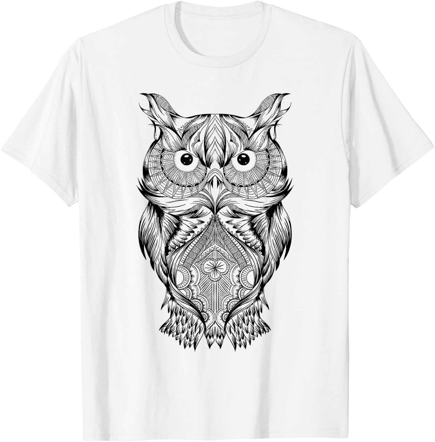 Aztec Owl Birder Clothes Ethnic Style Graphic Boho Owl T-Shirt - T-Shirt | White