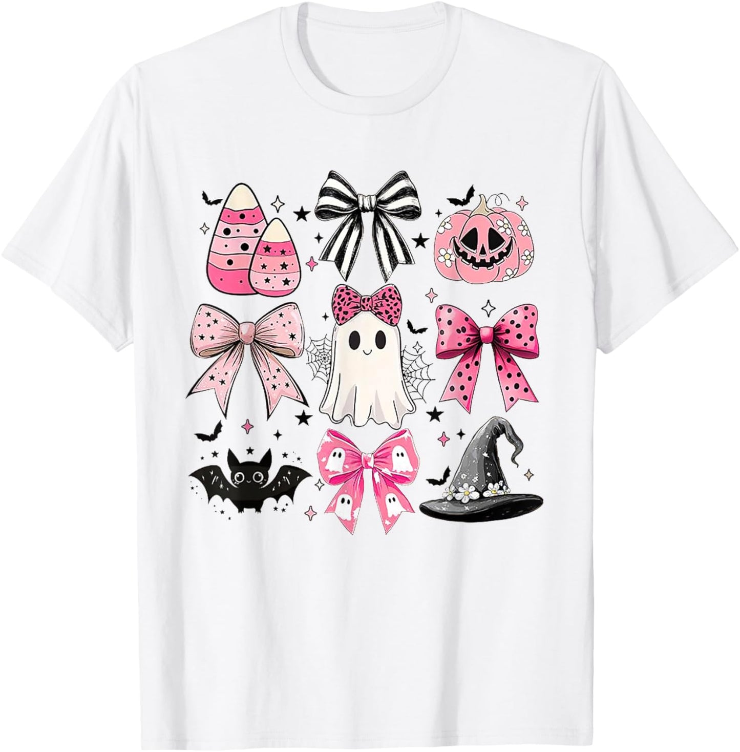 Halloween Costume Ghost Boo Funny Coquette Bow T-Shirt - T-Shirt | White