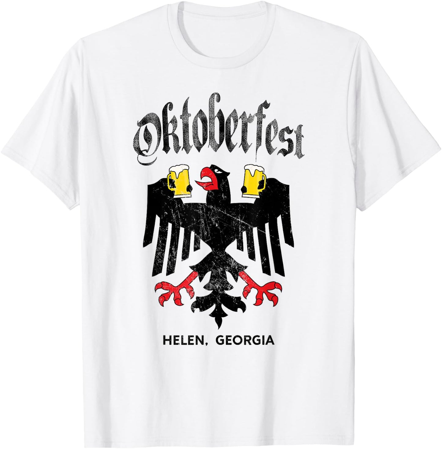 Helen GA Oktoberfest German Eagle Drinking Buddy T-Shirt - T-Shirt | White