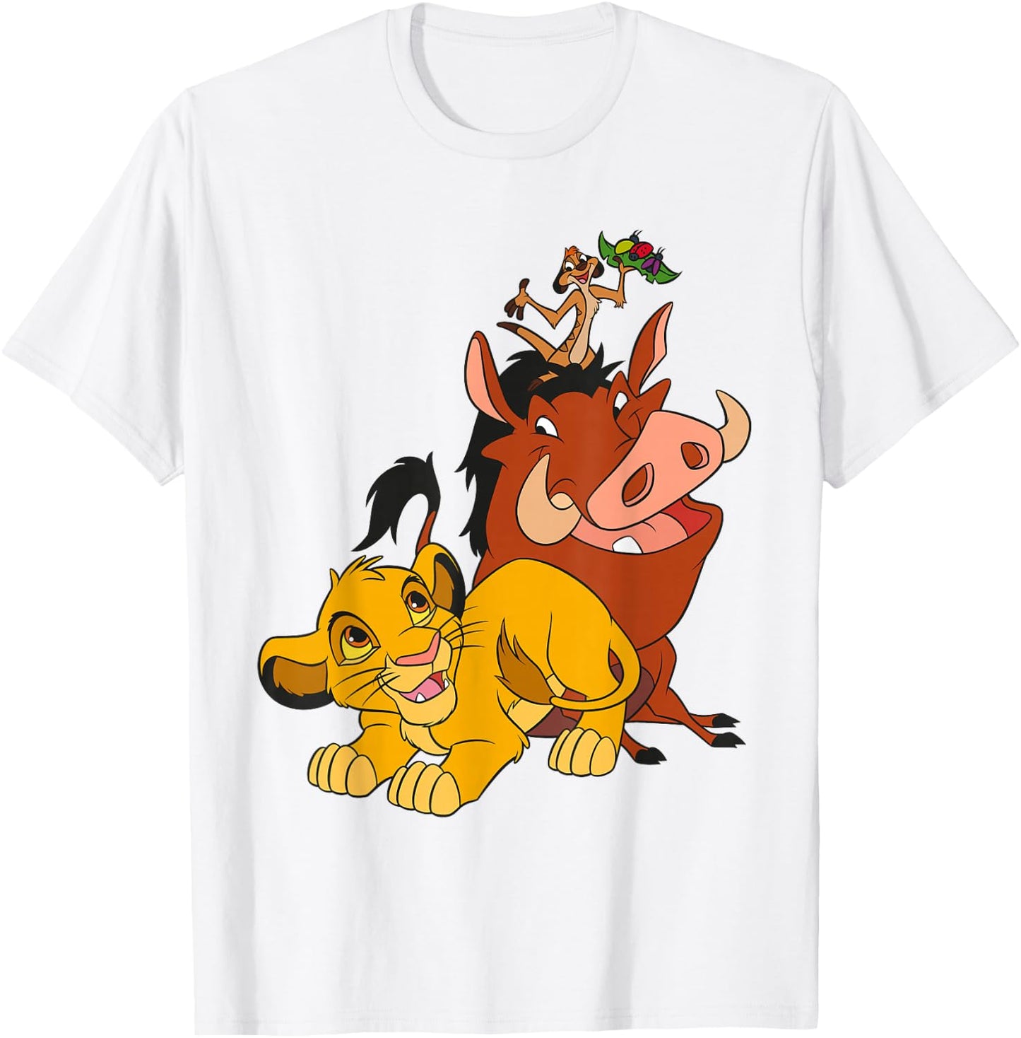 Disney The Lion King Young Simba Timon and Pumbaa T-Shirt - T-Shirt | White