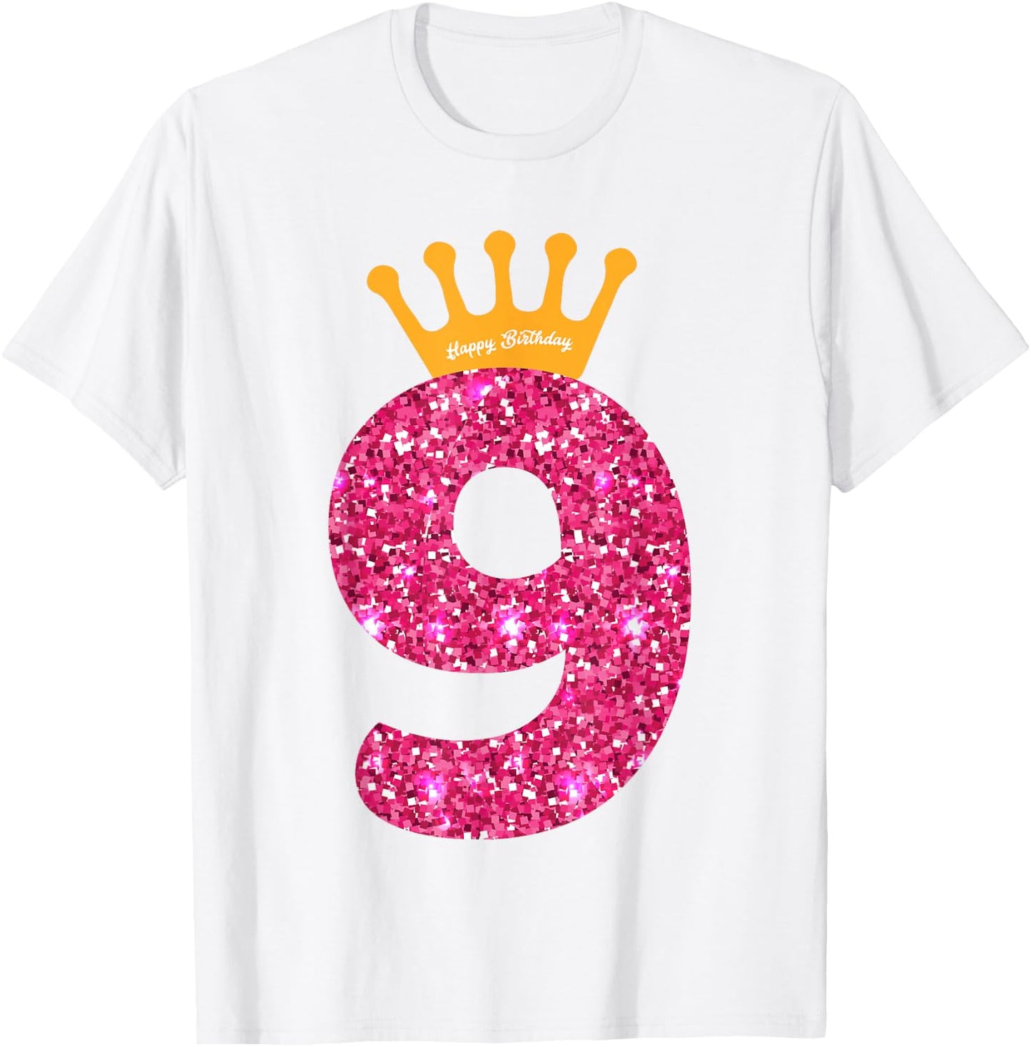 Happy Birthday Girls 9th Party 9 Years Old Bday T-Shirt - T-Shirt | White