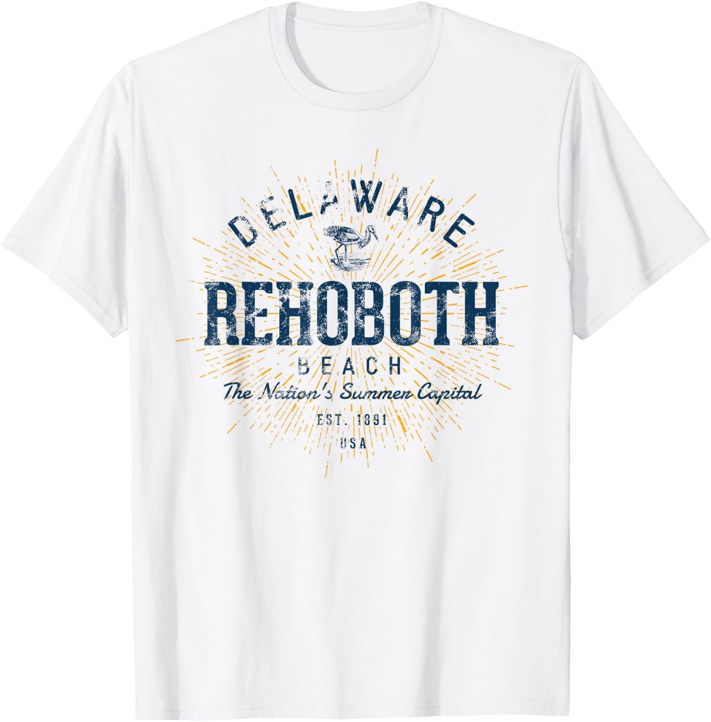 Vintage Rehoboth Beach Retro T-Shirt - T-Shirt | White