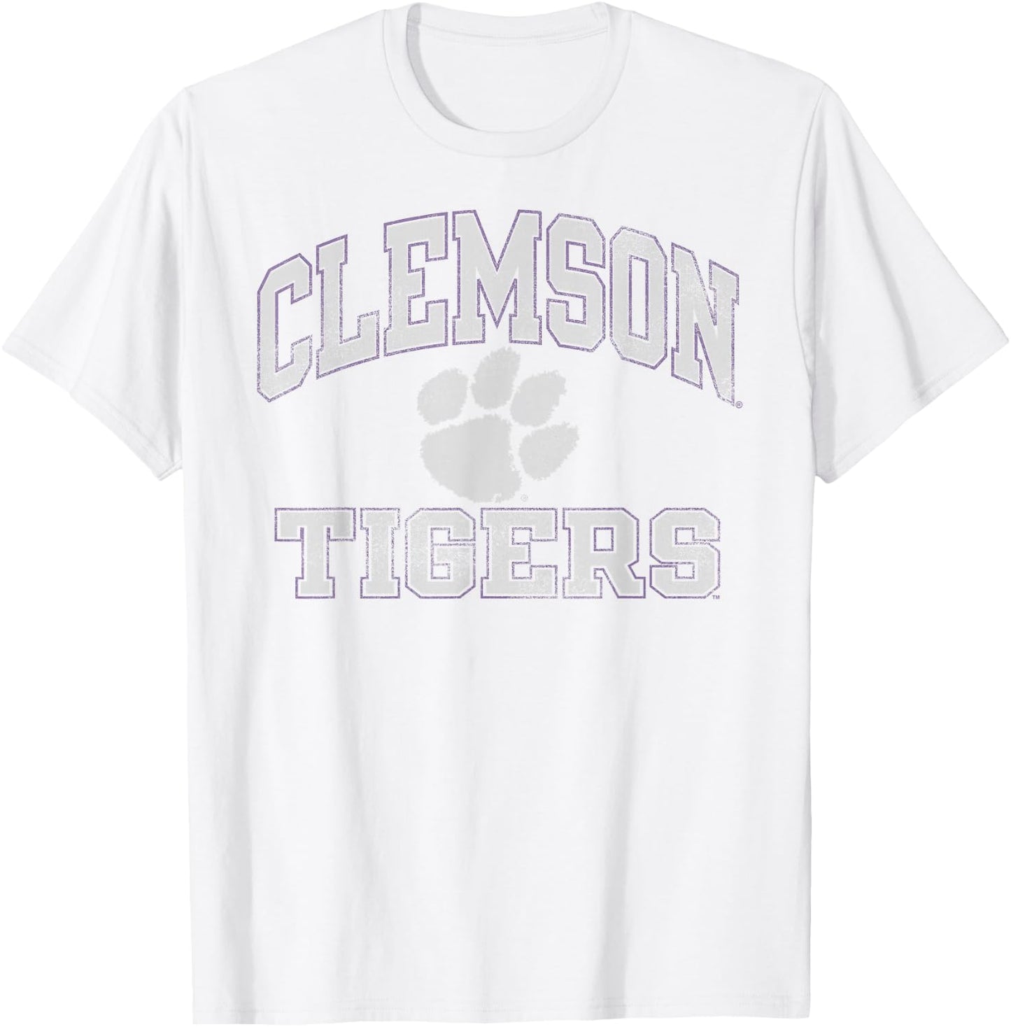 Clemson Tigers Vintage Worn Orange Officially Licensed T-Shirt - T-Shirt | White