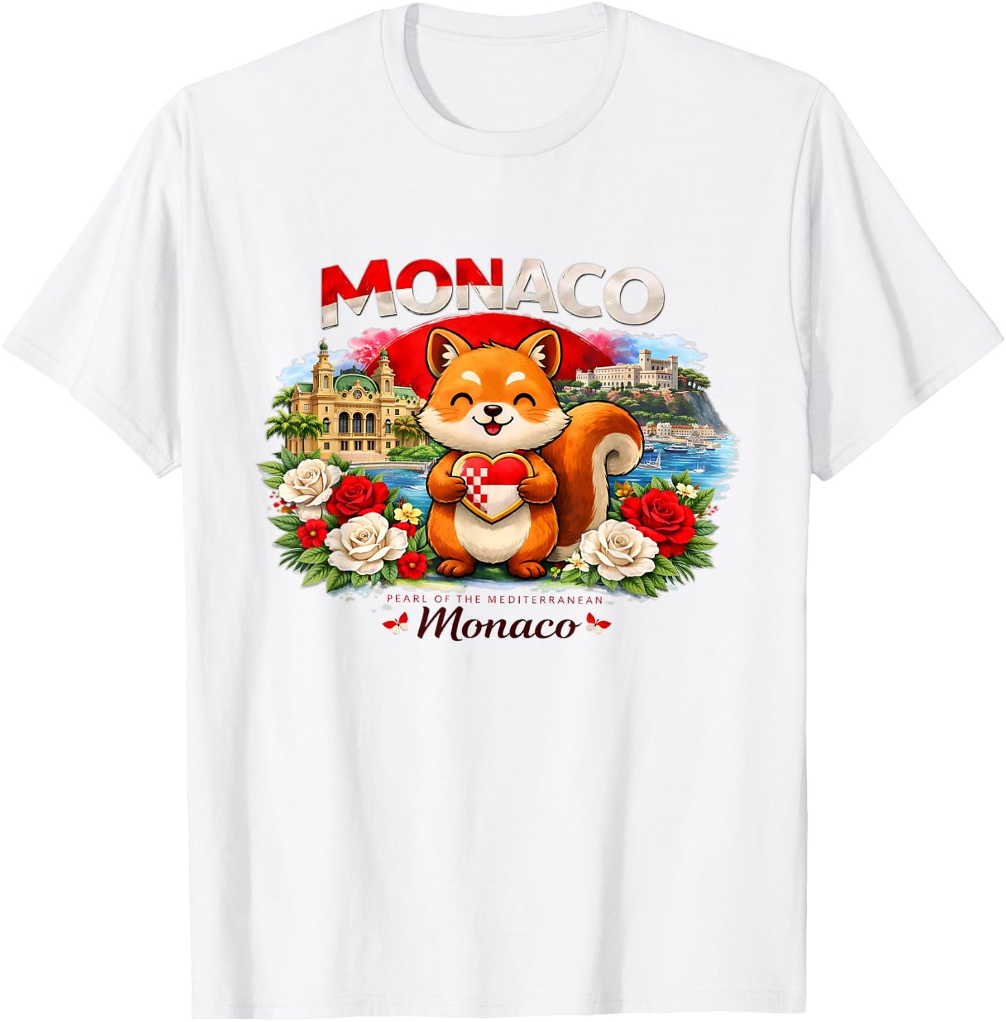 Monaco , Monaco Flag Map Graphic for Monaco Kids T-Shirt - T-Shirt | White
