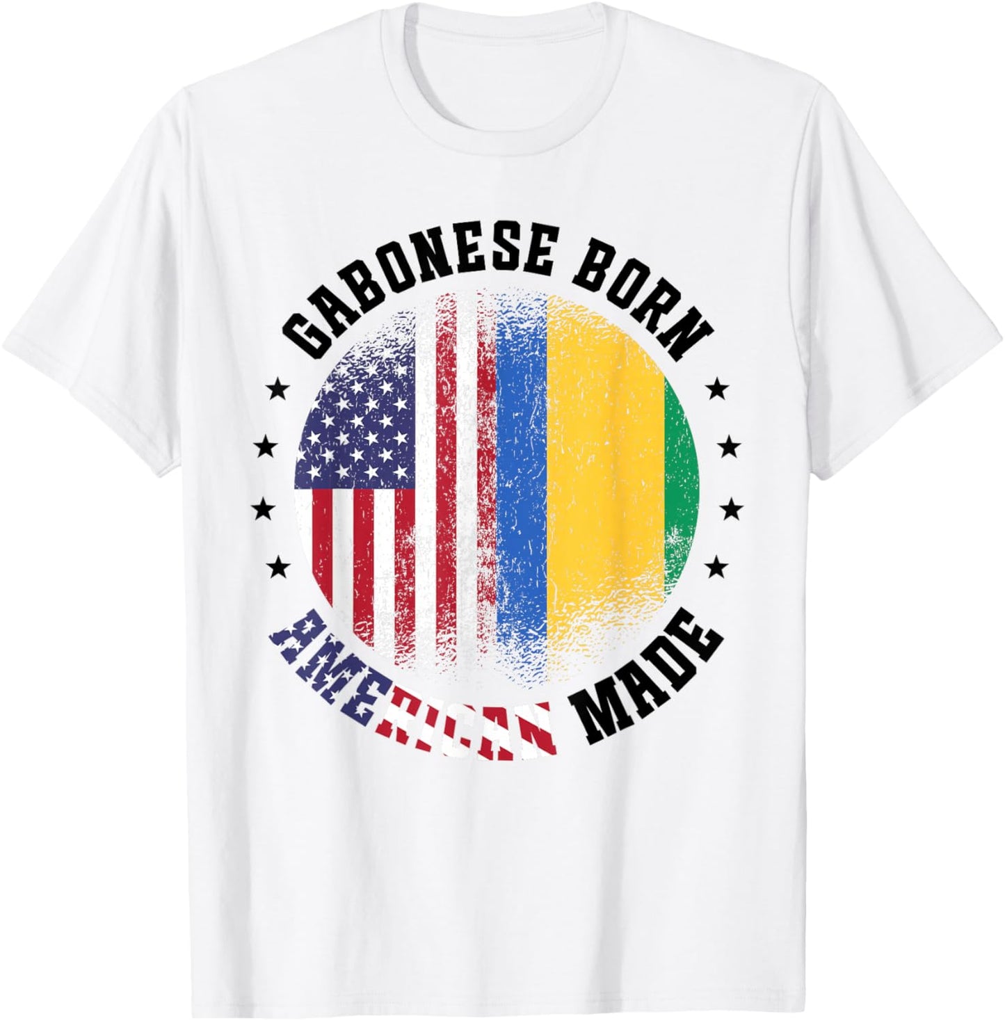 Gabonese Flag American US Flag Outfit for Gabon T-Shirt - T-Shirt | White