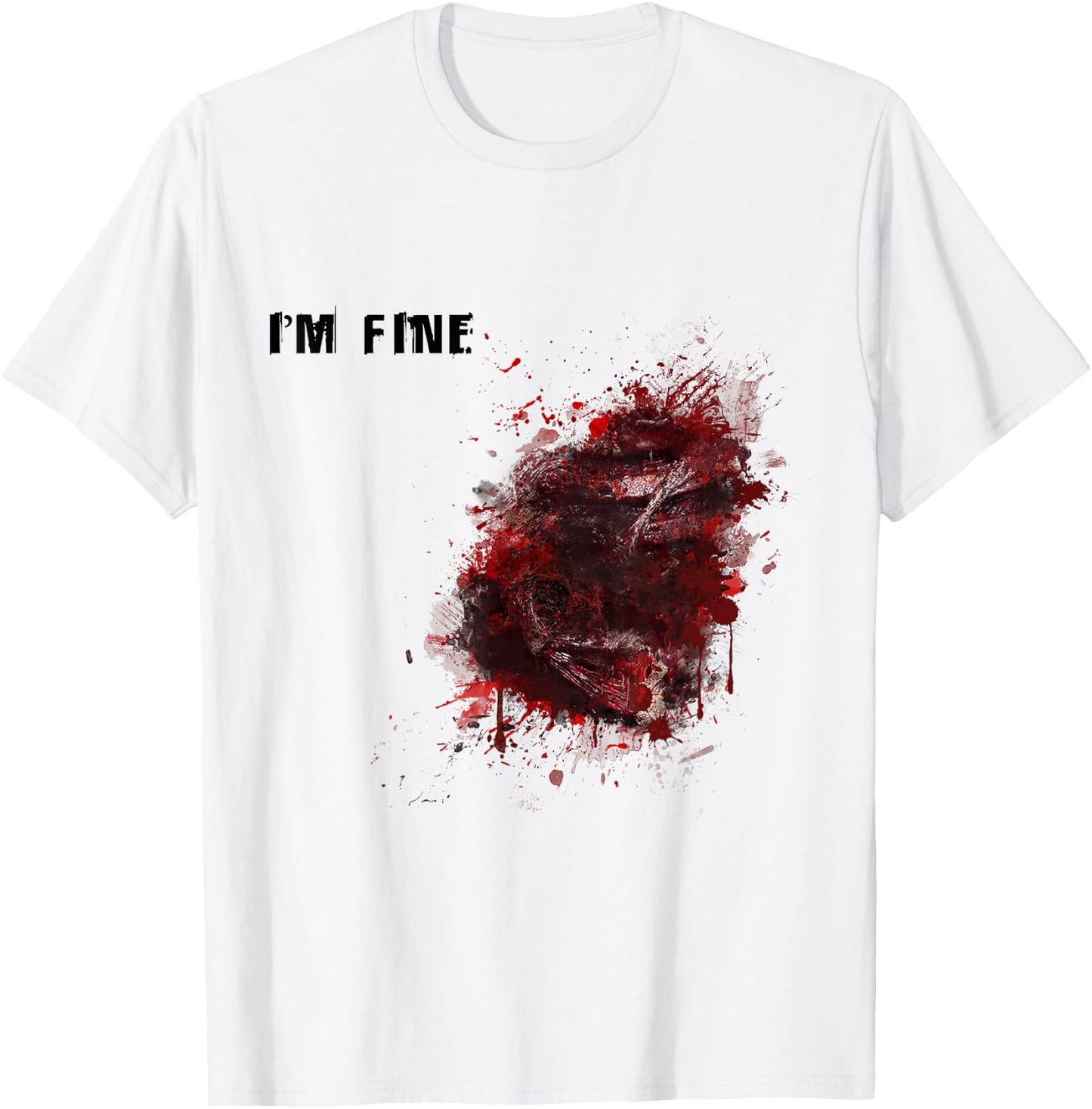 I'm Fine Wound Injury Funny Halloween Costume Gift T-Shirt - T-Shirt | White