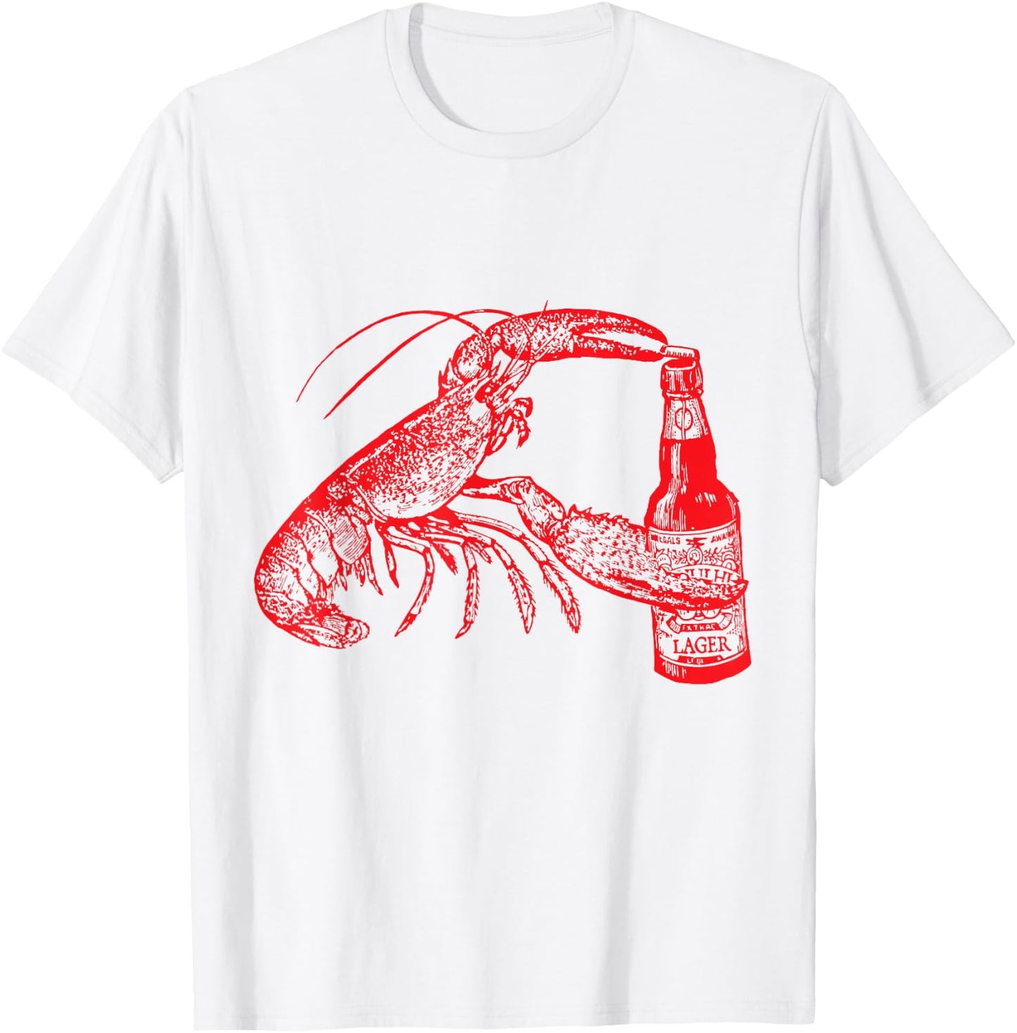 The Original Beer Drinking Lobster Funny Craft Beer T-Shirt - T-Shirt | White