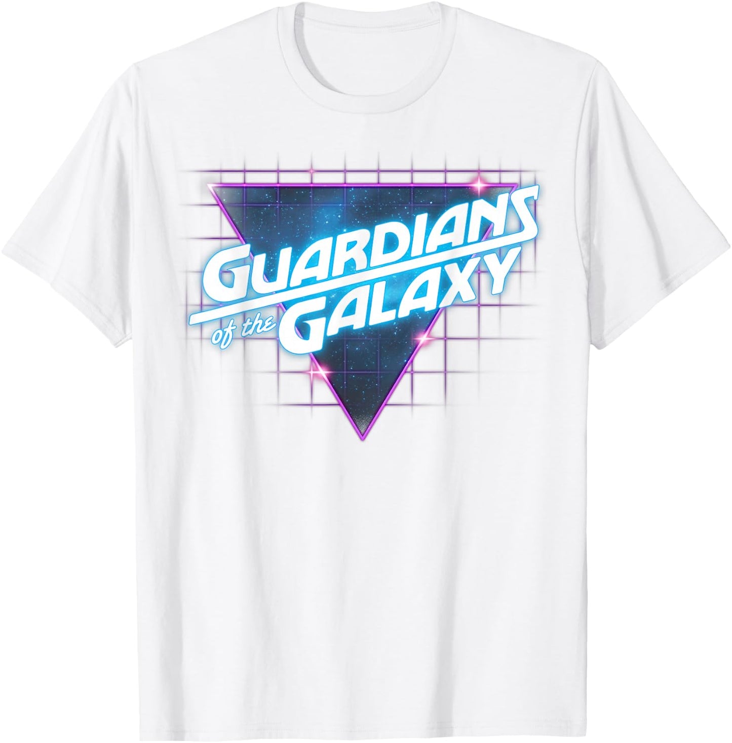 Marvel Guardians of The Galaxy Vintage Grid Neon Logo T-Shirt - T-Shirt | White